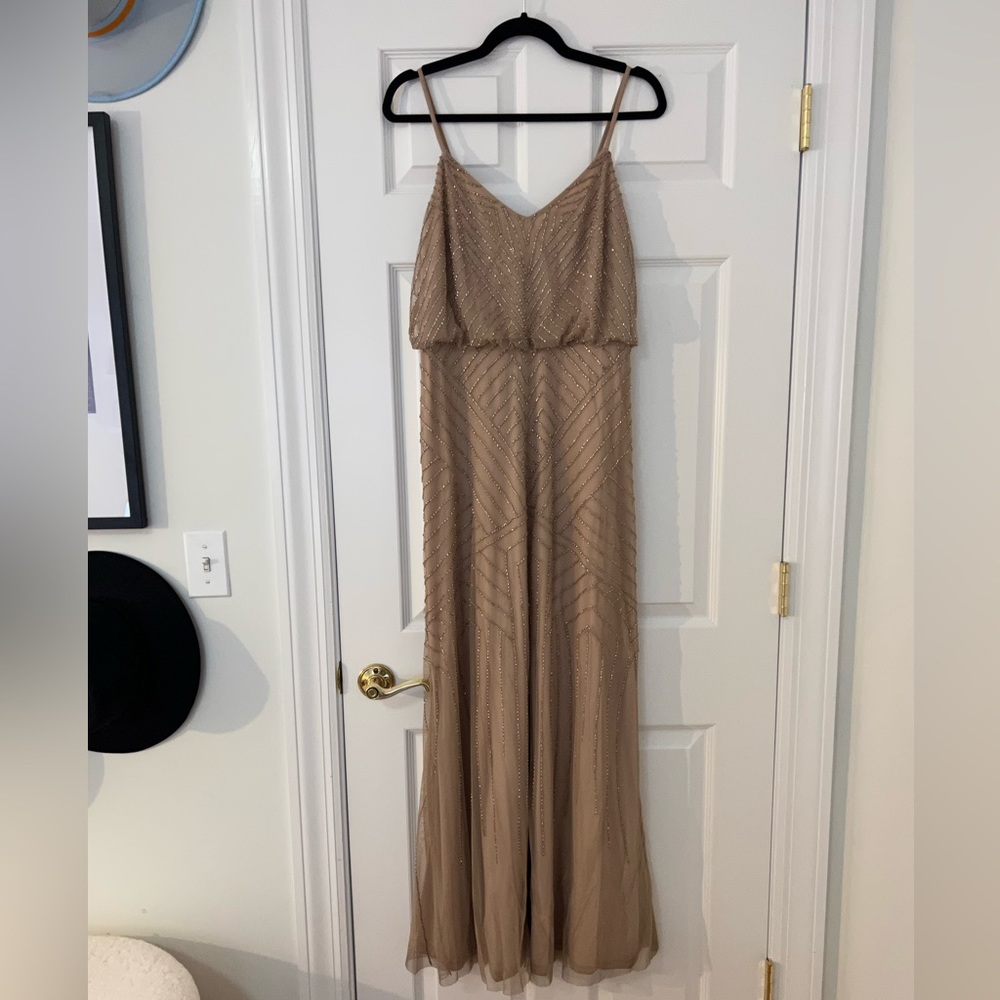 ADRIANNA PAPELL - Tan Gown